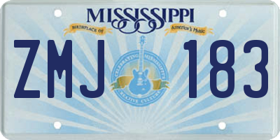 MS license plate ZMJ183