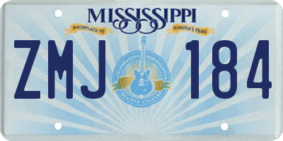 MS license plate ZMJ184