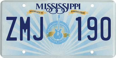MS license plate ZMJ190