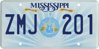 MS license plate ZMJ201