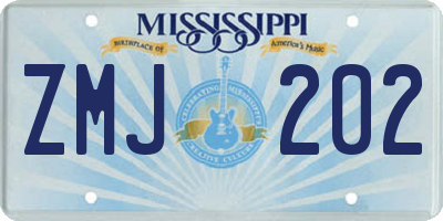 MS license plate ZMJ202