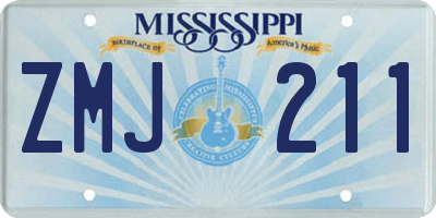 MS license plate ZMJ211