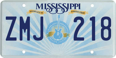 MS license plate ZMJ218