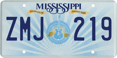 MS license plate ZMJ219