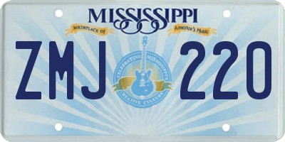 MS license plate ZMJ220