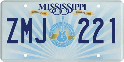 MS license plate ZMJ221