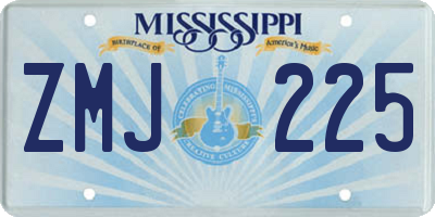 MS license plate ZMJ225