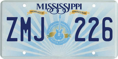 MS license plate ZMJ226