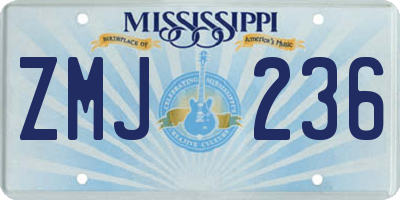 MS license plate ZMJ236