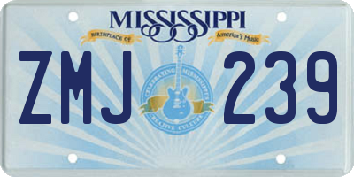 MS license plate ZMJ239
