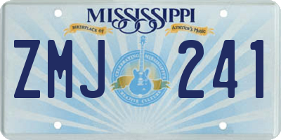 MS license plate ZMJ241