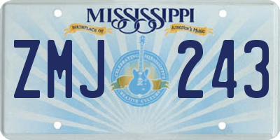 MS license plate ZMJ243
