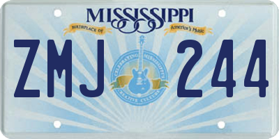 MS license plate ZMJ244