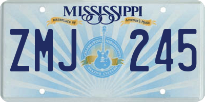MS license plate ZMJ245