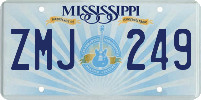 MS license plate ZMJ249