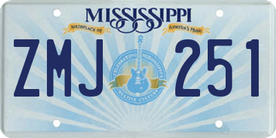 MS license plate ZMJ251