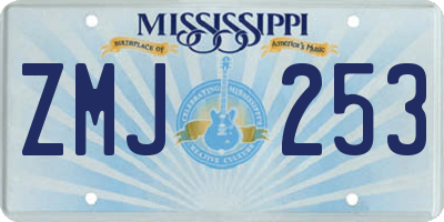 MS license plate ZMJ253