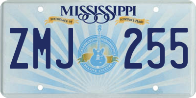 MS license plate ZMJ255
