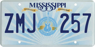 MS license plate ZMJ257