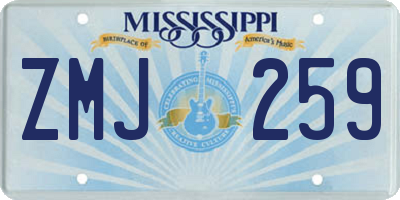 MS license plate ZMJ259