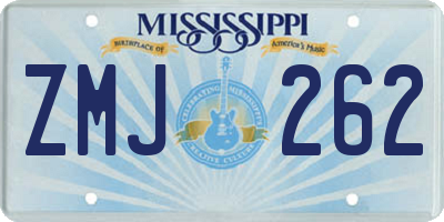 MS license plate ZMJ262
