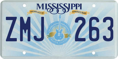 MS license plate ZMJ263