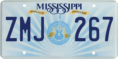 MS license plate ZMJ267