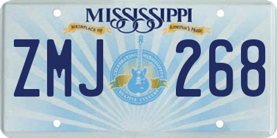 MS license plate ZMJ268