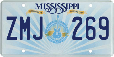 MS license plate ZMJ269