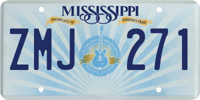 MS license plate ZMJ271