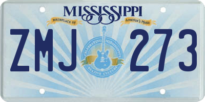MS license plate ZMJ273