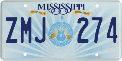 MS license plate ZMJ274