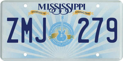 MS license plate ZMJ279