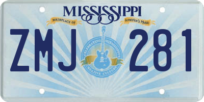 MS license plate ZMJ281