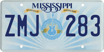 MS license plate ZMJ283