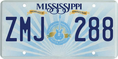 MS license plate ZMJ288
