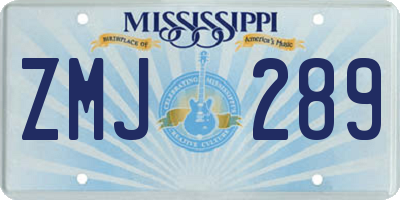 MS license plate ZMJ289