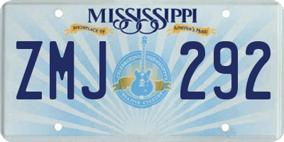 MS license plate ZMJ292