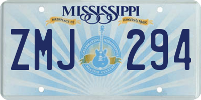 MS license plate ZMJ294