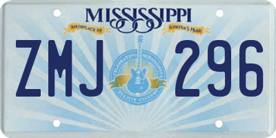 MS license plate ZMJ296