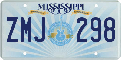 MS license plate ZMJ298