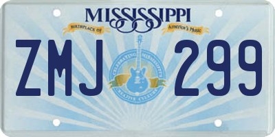 MS license plate ZMJ299