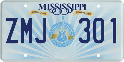 MS license plate ZMJ301