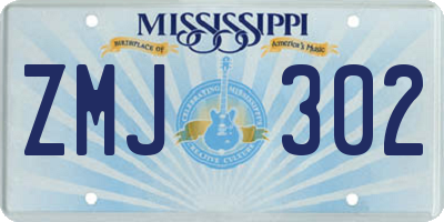 MS license plate ZMJ302