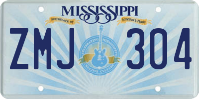 MS license plate ZMJ304