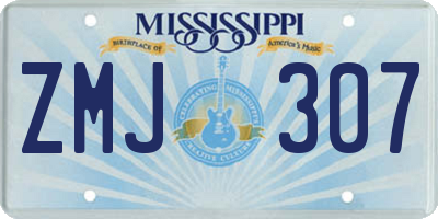 MS license plate ZMJ307