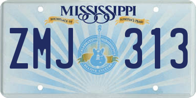 MS license plate ZMJ313