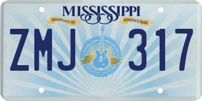 MS license plate ZMJ317