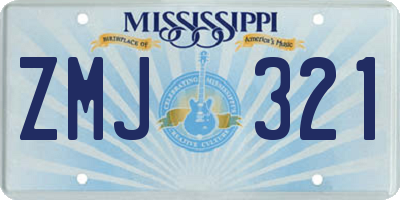 MS license plate ZMJ321