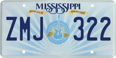 MS license plate ZMJ322